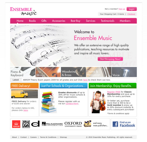Singapore Online Music Books Store.
Explore an extraordinary list of over 6000 Music Books/Gifts & Accessories at the Best Prices in Ensemble Music!