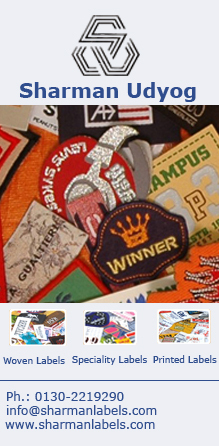sharmanlabels's profile picture. Sharman Udyog:A Woven Labels manufacturing company.
Woven labels,Quality woven label,Taffeta Label,Cut & Fold,High Definition,Laser Cut,Tape,Zipper/Puller etc.