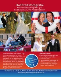 Kompetent,tranparent und unkompliziert. Reinhard Balzerek, der Hochzeitsfotograf mit den günstigen Preisen im ganzen Norden und darüber hinaus!