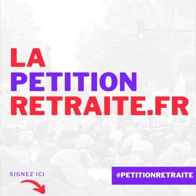 Compte officiel de la pétition nationale contre la réforme des retraites.
https://t.co/OSUNZ57Uyn 
#lapetitionretraite