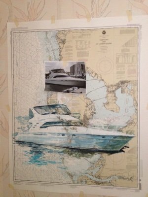 Art on Charts. Custom boat portraits.