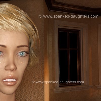 Spanking Artwork | Big library of exclusive proprietary 3D slideshows depicting adult teen daughters (18 y/o+) submitting to spankings by strict loving parents.