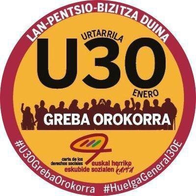 Arrasateko Greba Batzordea, #U30GrebaOrokorra antolatzen.
Lan, pentsio eta bizitza duinak!
info+: https://t.co/DI921kWrOW