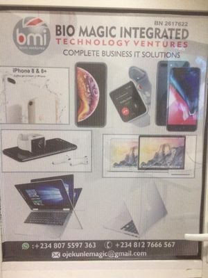 BiomagicG's profile picture. Call Us 08075597363, 08064701841, 08127666567, 07039984840
We buy and sell all kinds of gadgets.