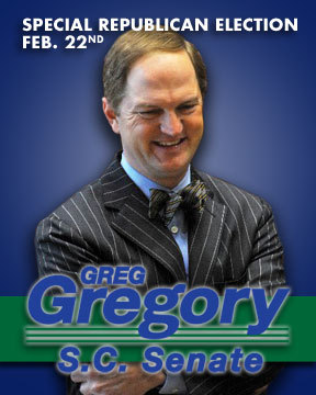 gregoryscsenate's profile picture. I am running for a state senate seat in South Carolina. I am married to Sherri and am blessed to be the father to Marshall and Ellen-Gray.