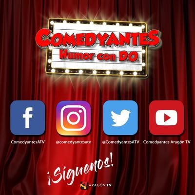 Twitter Oficial de Comedyantes. Los mejores monólogos con D.O. Aragón y resto de comunidades. Presentado por @LuisLarrodera, en @aragontv.
Produce @mediamiyagi