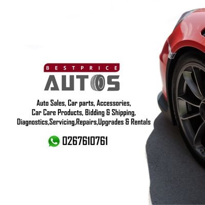 Auto Sales🚘,Parts🔩, Car-care products 🧽, Bidding & Shipping🚢 , Diagnostics and Servicing👨🏾‍🔧 , Repairs & Upgrades🛠 , Rentals 🚍. 📞0267610761