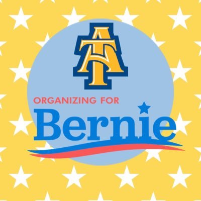 North Carolina A&T Campus Corps Leaders organizing students for Bernie! (opinions are not our institutions!) 💛💙 #BernieforHBCUs #NCAT