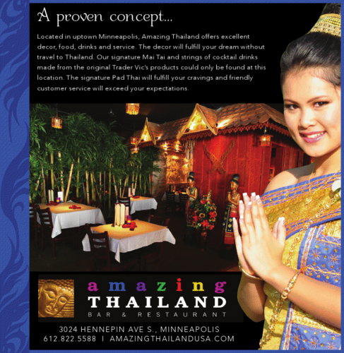 Amazing Thailand restaurant is located in Uptown Minneapolis offers Thai food with a full service bar and one of the best industry leading customer service.