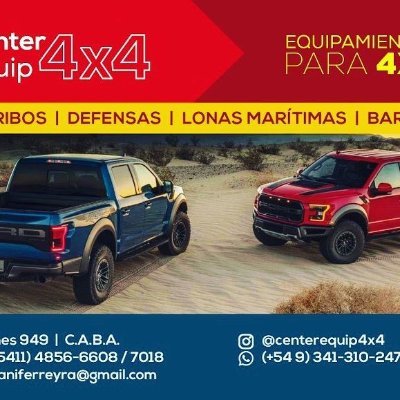 Center Equipamientos 4X4
Accesorios y equipamientos para 4X4. Consultas 📱011-4856 6608/7018 TODAS LAS FORMAS DE PAGO.