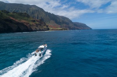 Family owned boat tours on Kauai's world-famous Napali Coast.  Small yet stable catamarans.  Local, passionate crew.