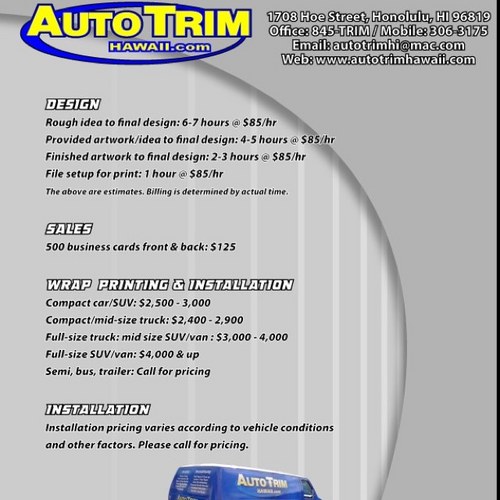 AutoTrimHawaii's profile picture. We are auto restyling and reconditioning specialists.