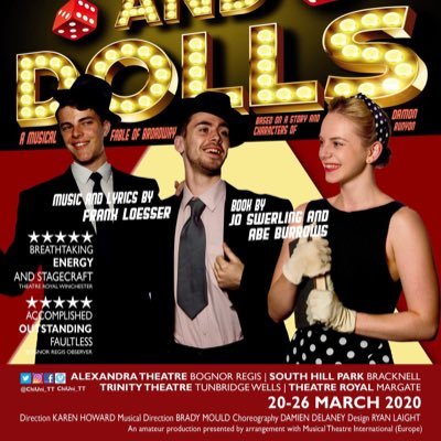 uoc_guysndolls's profile picture. Chichester Conservatoire’s Triple Threat course Tour company presents ‘Guys and Dolls’ - A South East Regional Tour of England! 🎲