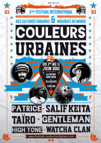 Festival international des cultures urbaines et musiques du monde
3eme édition du 1er au 11 juin 2011
A La Seyne Sur Mer, Toulon, Ollioules
Venez nombreux