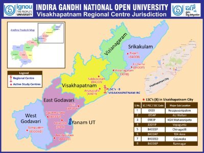 2nd Regional Centre of Indira Gandhi National Open University in Andhra Pradesh with 11 Districts in its jurisdiction