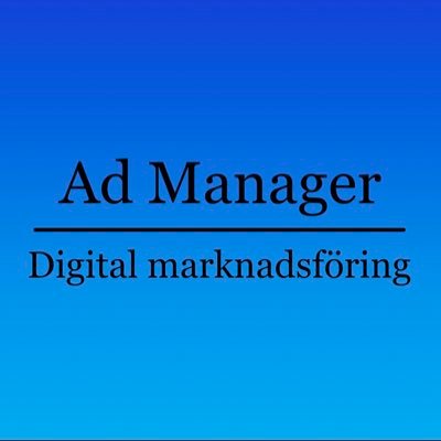 admanagerse's profile picture. Ad Manager är en Digital marknadsförings byrå. Vi är experter på: - Digital strategi - Sökmotoroptimering (SEO) - Google ADS - Sociala medier - Copywriting
