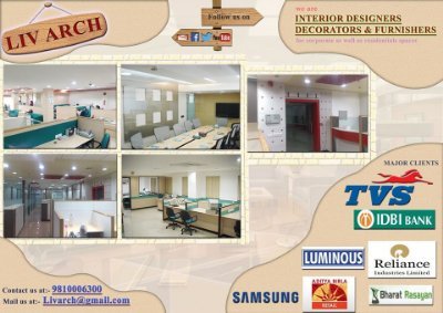 We Provide all the services for Interiors under one roof for the corporate office interior or commercial for the different locations in North India.