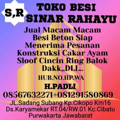 Siap menerima pesanan konstruksi besi beton Semacam Cakar Ayam Cincin Ring Balok Sloof DLL..HP NO 08567632271 JL.Sadang Subang Km16 Kampung Cikopo Ds.Karyamekar