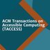 ACM Transactions on Accessible Computing (TACCESS) (@acmtaccess) Twitter profile photo