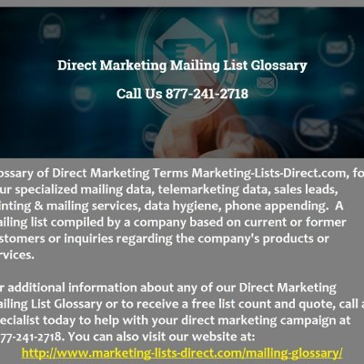 Mailing lists are known for their data hygiene. Mailing lists are usually the work of licensed professionals in home and business addresses. The mailing list is