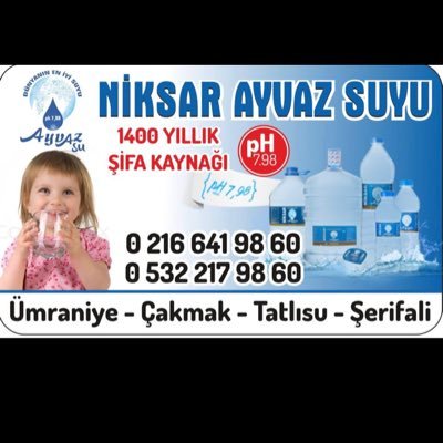 AyvazSuyu's profile picture. Detayli Bilgi & Sipariş İçin niksarayvazserif@gmail.com +90(216) 641 98 60          +90(532) 217 98 60           Şerifali-Ümraniye-Ataşehir