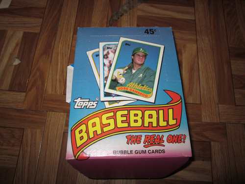 I'm a box of 1989 Topps Baseball Cards. I contain 792 cards and 36 sticks of old bubble gum. On each card, there's an interesting fact about the player.