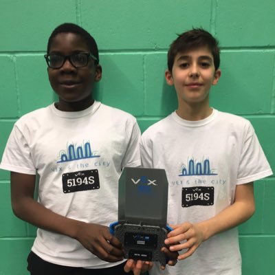 We are the East Barnet School Robotics Team, 5194S. Our names are Marios and Ellis and we compete in Vex IQ Robotics. Judges Award x2 🥇