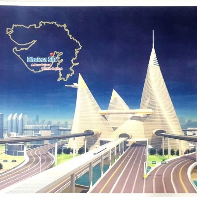 The Dholera Special Investment Region (DSIR) is proposed as a major new industrial hub to be located about 100 km  south of Ahmedabad .