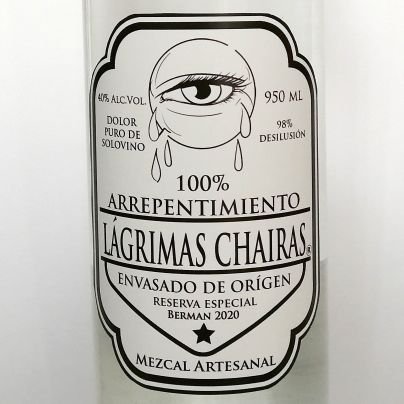 Mezcal Artesanal Lágrimas Chairas
100% Agave. Producido y Envasado en Tlacolula, Oaxaca. México.
Pedidos por inbox en
https://t.co/gYXcwWf6Pz