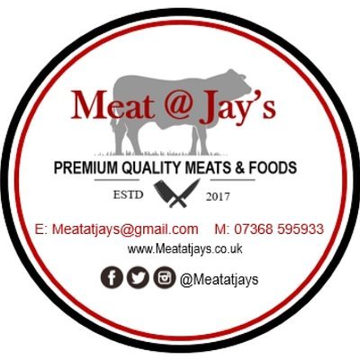 Meat@Jay's sell premium quality meats and foods.
We have over 28 flavours of award winning sausages.
Free home delivery in WestEnd, Surrey, Weybridge, Ascot