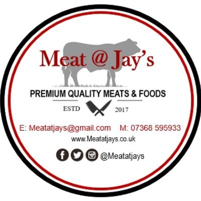 Meat@Jay's sell premium quality meats and foods.
We have over 28 flavours of award winning sausages. 
Free home delivery in WestEnd, Surrey, Weybridge, Ascot