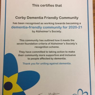 Working towards making North Northants Dementia Friendly. Taking action for a community more supportive & inclusive to those living with & affected by dementia.