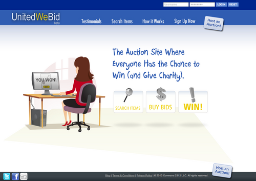 The auction site where everyone has the chance to win and give to charity!