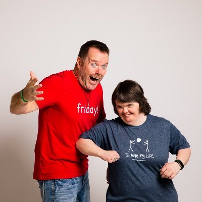 Julie Tennant has Down syndrome, and several years ago lost her job.  She started drawing pictures to express her feelings.  Those pictures soon shirts.  YAY!