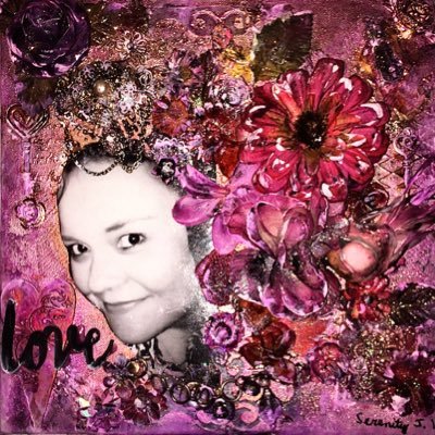 Mixed Media Art collage combines my love of crafting & art. I love using different items, colors, and textures in my artwork.