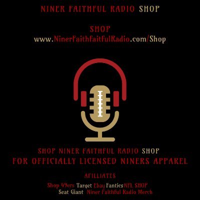 Shop Niner Faithful Radio Shop For Officially Licences Niner Merchandise From Shop 49ers Amazon ebay NFL Shop fanatics & More Visit https://t.co/ZCxOqEsXB1