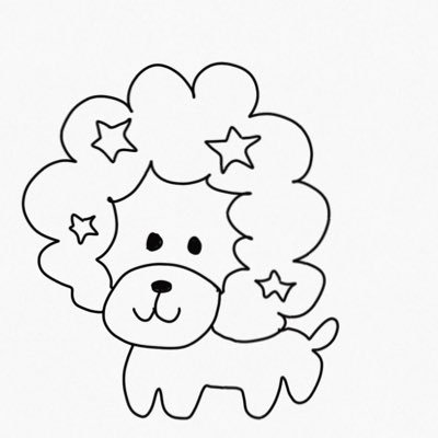 Cakyo アフロ犬 イラスト Illustration 일러스트 絵 그림 Drawing お絵描き 落書き アフロ犬 犬 Dog