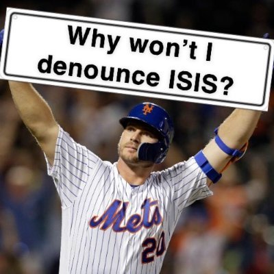 Why won't Pete Alonso take the simple step of denouncing the Islamic State in Iraq and Syria?