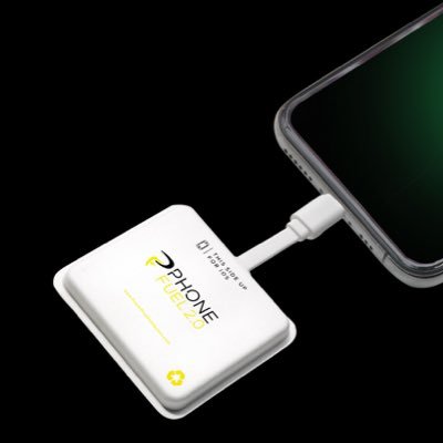 Gives you an ADDITIONAL 60% - 95% charge. Pre charged for one use, then dispose of responsibly. Fits iPhone and Android. Bio-Degradable shell.