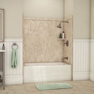 A DIY Bathroom Remodeling Solution/Flexstone Bath and Shower Panels, Wall Surrounds, Now Available at Home Depot Online.