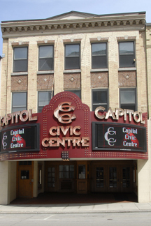 Built as a vaudeville movie house in 1921, the Capitol Civic Centre, restored in 1987, now serves as the community performing arts center.