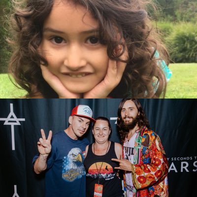 A shy quiet one from nz 💜 @jaredleto @shannonleto #echelon @30secondstomars. ig @tearbeloe, Aria-Skye’s crazy😜 Aunty when she is here💜😇 1st Camp mars 2018