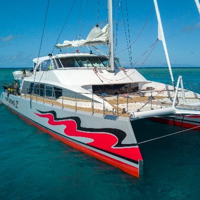 Australian Tourism Award Winning Cairns Great Barrier Reef Trip, 30m Sailing Catamaran. Outer Great Barrier Reef Excursion Daily. Advanced Ecotourism Certified.