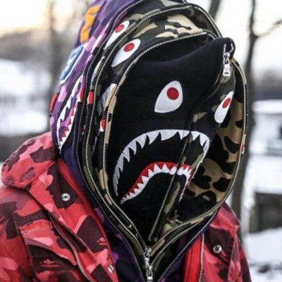 guy in bape hoodie
