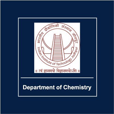 Chemistry_IITJ's profile picture. Dept. of Chem. at IIT Jodhpur is a leading institute in India for teaching and research in chemistry.