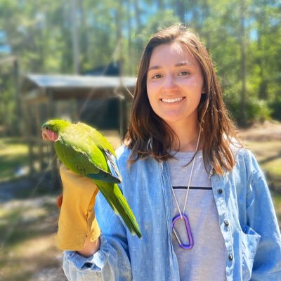 phd student in the hobson lab at the university of cincinnati studying the relationship between affiliation and social structure in monk parakeets. she/her.