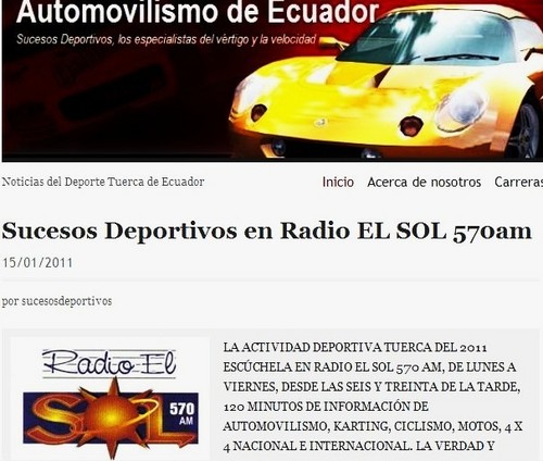 SUCESOS DEPORTIVOS. Somos los especialistas del vértigo y la velocidad. http://t.co/DzE8GSSIHu. Director, Jorge Luis Imbaquingo.