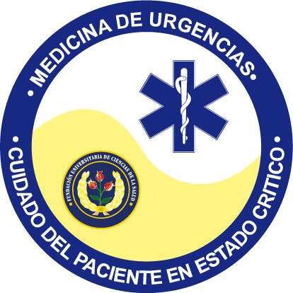 grupo de residentes medicina de urgencias y paciente en estado critico FUCS Bogotá