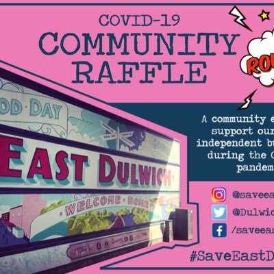 DulwichSave's profile picture. A community raffle to support our local, independent businesses during the Covid-19 pandemic. 12,000+ tickets sold so far and 60 businesses supported!