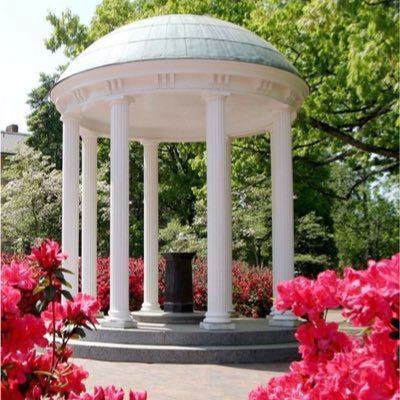 A proud symbol of UNC, I welcome all to my historic home on campus, providing good luck to generations of students visiting me on their first day of class